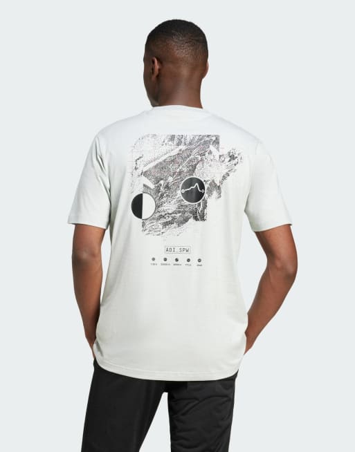 adidas performance - City Escape - T-shirt met grafische ruimteprint in wonderlijk zilvergrijs