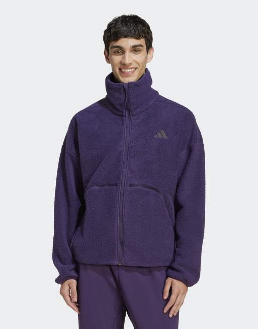 adidas Performance - City - Giacca tecnica in pile color prugna aurora con zip