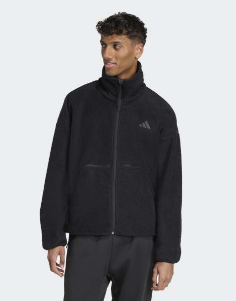 adidas Performance – City Tech – Jacke aus hochflorigem Fleece in Schwarz mit durchgehendem Reißverschluss - view 1
