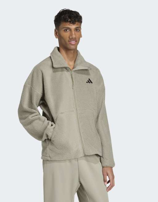 adidas Performance - City Tech - Sweat à capuche zippé en polaire duveteuse - Galet argenté, 5 de 5