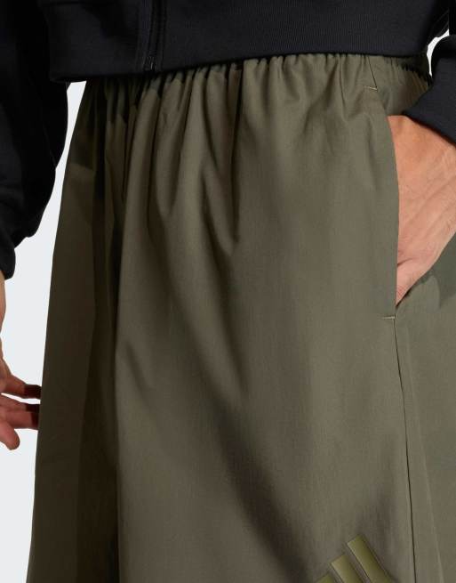 adidas performance City tech woven pants in olive strata, 3 of 4