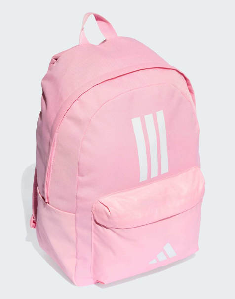 adidas performance Classic back-to-school 3-stripes backpack in true pink / white - view 1