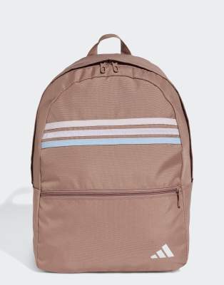 adidas Performance - Classic Back-to-School - Rucksack in Warm Clay und Weiß mit 3-Streifen-Design-Orange