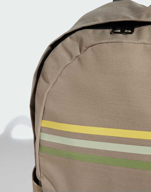 adidas Performance classic horizontal 3-stripes backpack in green | ASOS