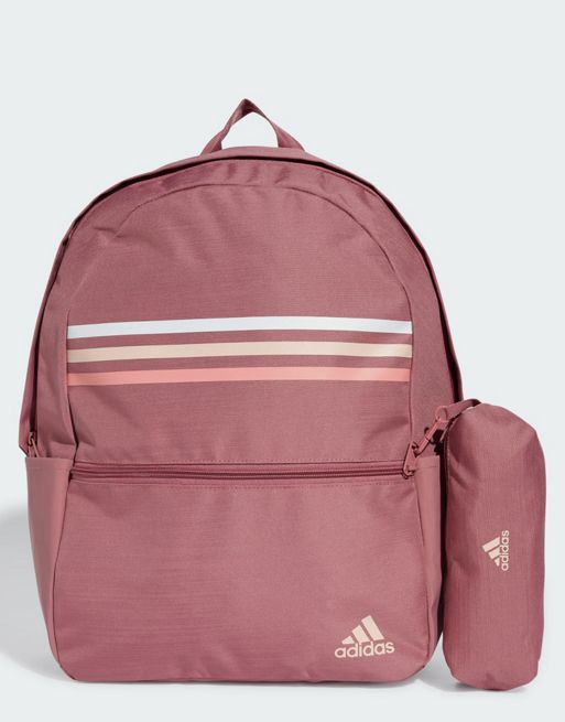 adidas Performance Classic Horizontal 3-stripes backpack in red