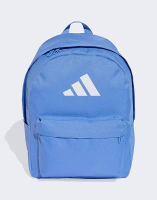 adidas Performance - Classic - Rucksack in Black Fusion / Weiß mit 3-Streifen-Logo-Blau