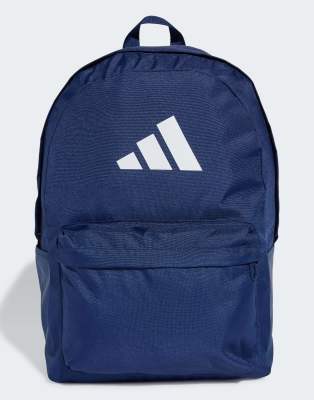 adidas Performance - Classic - Rucksack in Dunkelblau / Weiß mit 3-Balken-Logo