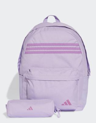 adidas Performance - Classic - Tasche mit 3 horizontalen Streifen in Puderpflaume/Preloved-Lila