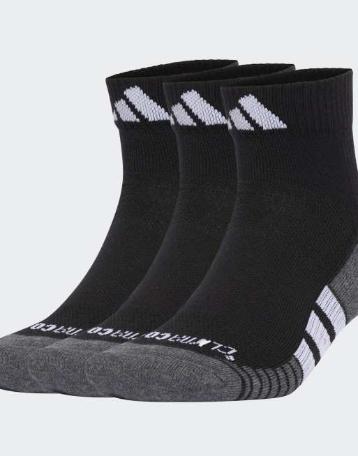 adidas Performance – Climacool – Zestaw 3 par skarpetek z amortyzacją do połowy łydki w kolorze czarnym i białym