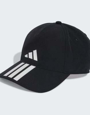 adidas Performance - Climaproof - Baseballkappe in Schwarz / Weiß mit den 3 Streifen