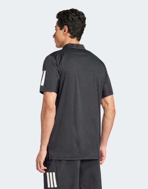 adidas performance Club tennis 3-stripes polo shirt in black, 2 of 3