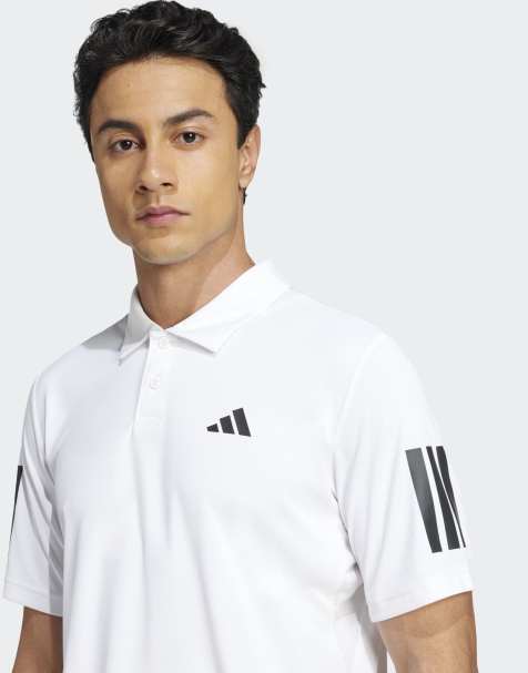 adidas performance Club tennis 3-stripes polo shirt in white