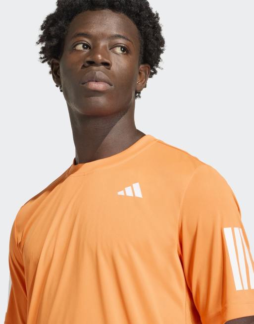 adidas performance Club Tennis Climacool 3-stripes tee in pure orange, 2 of 4