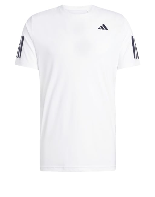 adidas Performance - Club Tennis Climacool - Hvid T-shirt med 3 striber, 4 af 4