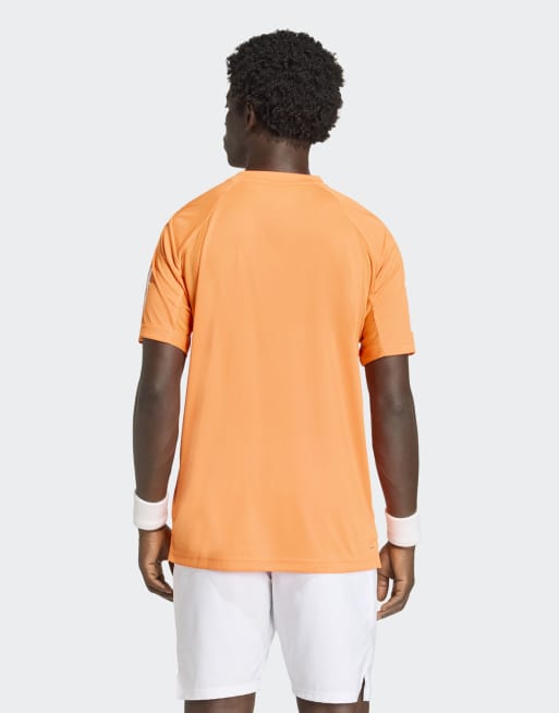 adidas Performance – Club Tennis – Climacool – Orange t-shirt med 3 ränder, 4 av 4