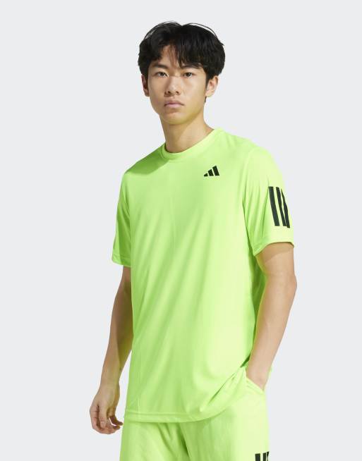adidas Performance - Club Tennis Climacool - T-shirt color limone lucido con 3 strisce