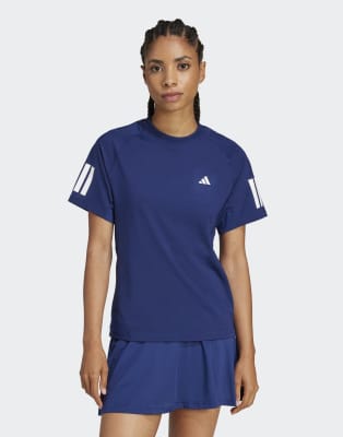adidas Performance - Club Tennis Climacool - T-Shirt in Dunkelblau mit 3 Streifen