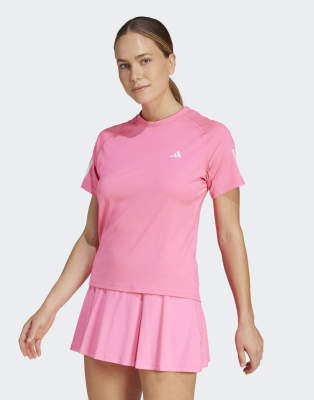 adidas Performance - Club Tennis Climacool - T-Shirt in Lucid Pink mit den 3 Streifen-Rosa