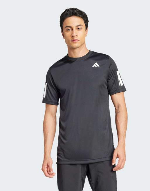 adidas performance – Club Tennis Climacool – T-Shirt in Schwarz mit den 3 Streifen