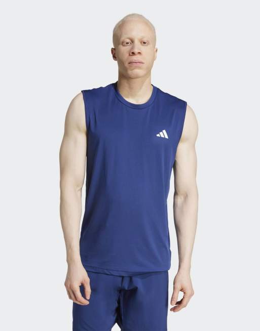 adidas performance Club tennis climacool tank top in dark blue