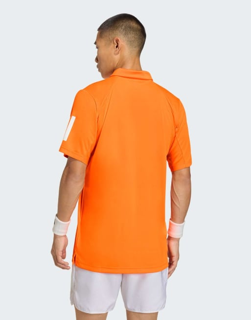 adidas Performance – Club Tennis – Orange pikétröja med tre ränder, 2 av 4