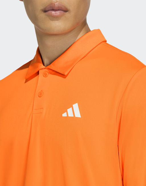 adidas Performance - Club Tennis - Orange polotrøje med 3 striber, 3 af 4