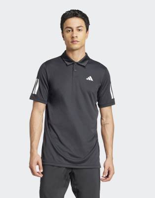 Performance - Club Tennis - Polohemd in Schwarz mit den 3 Streifen Schwarz 2XL