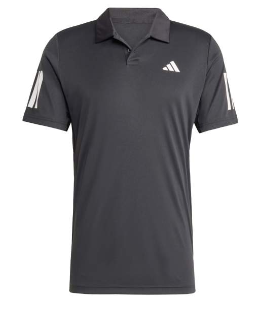 adidas performance – Club Tennis – Svart pikétröja med 3 ränder, 3 av 3