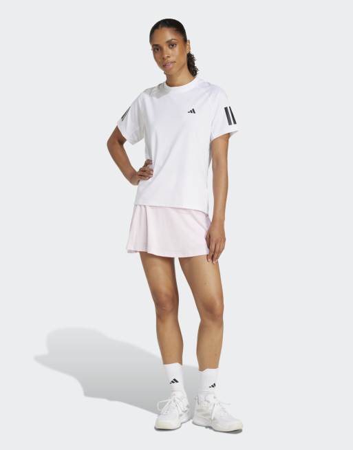 adidas Performance – Club – Vit tennis-t-shirt med climacool och 3 ränder, 3 av 4