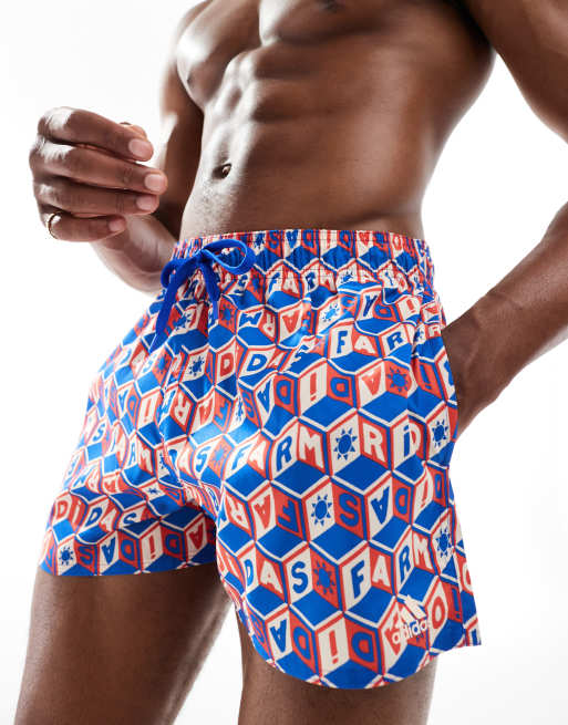 adidas Performance – CLX – Badeshorts in Blau mit Wellenlogo