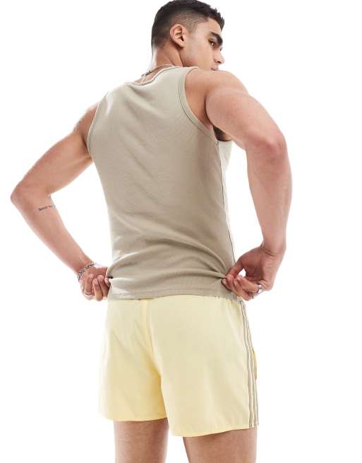 adidas Performance - CLX - Short de bain court à 3 bandes - Jaune, 2 de 4