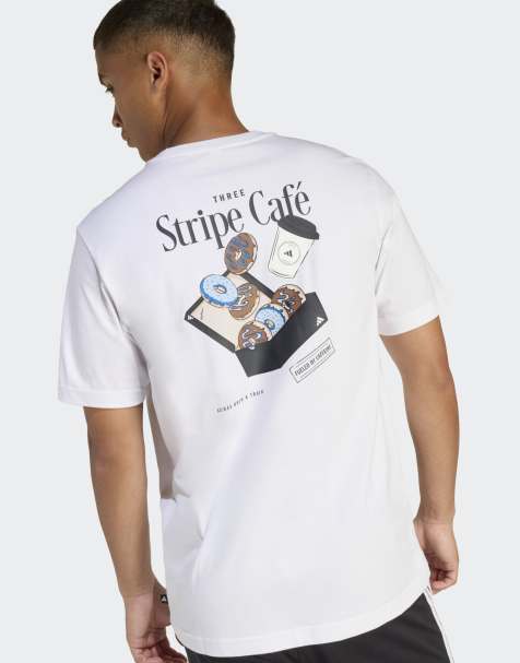 adidas performance Coffee cafe donut box graphic t-shirt in white - view 1
