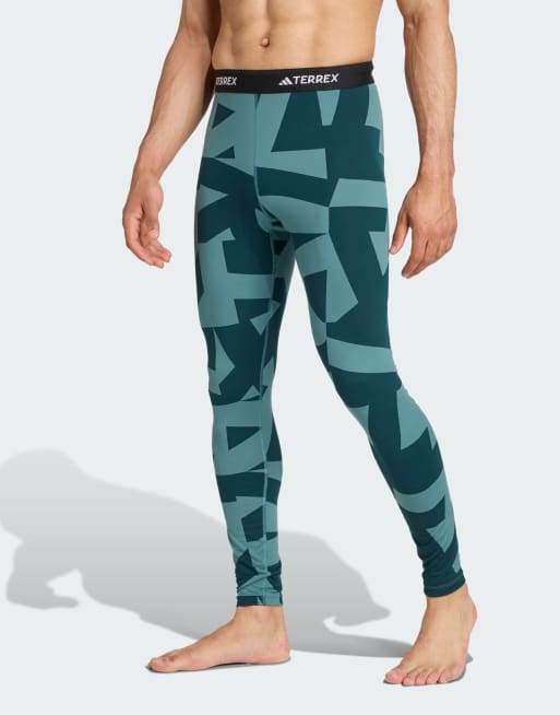 adidas Performance - Collants de base en tissu synthétique - Sarcelle vintage