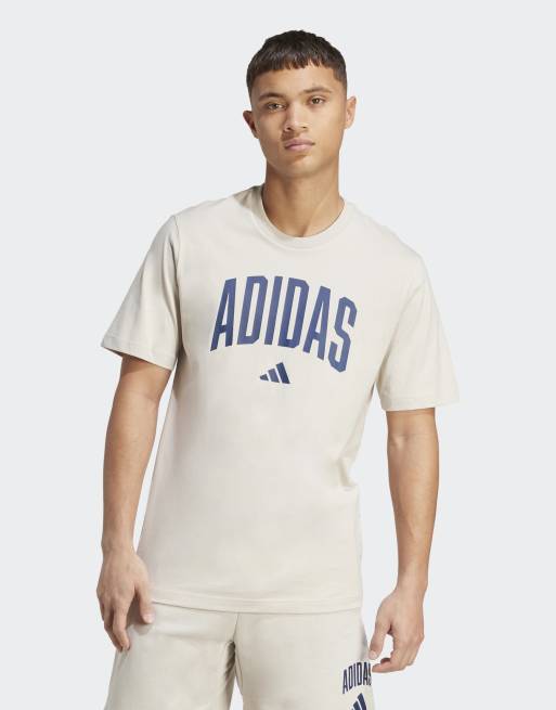 adidas Performance - Collegiate Lineage - T-shirt à imprimé - Beige, 3 de 4