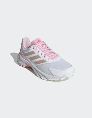adidas Performance - Courtjam Control 3 - Tennisschuhe in Wolkenweiß/Silber-Metallic