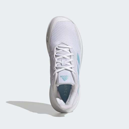 adidas performance - Courtjam Control - Scarpe da tennis bianco nuvola e blu tenue, 3 di 4