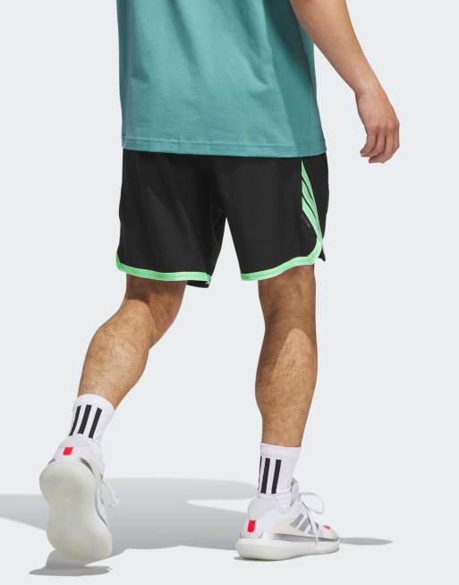 adidas performance – Crazy Lite – Czarno-limonkowe szorty, 3 z 5