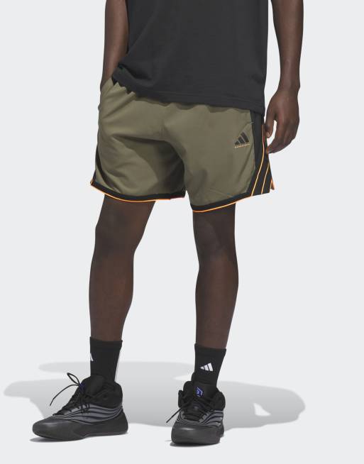 adidas performance - Crazy Lite - Pantaloncini color oliva strata/arancione lucido