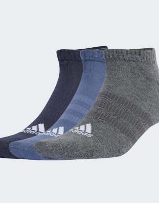 adidas performance - Cushioned - 3 Paar niedrig geschnittene Socken in Legend Ink / Preloved Ink / Dunkelgrau-Schwarz