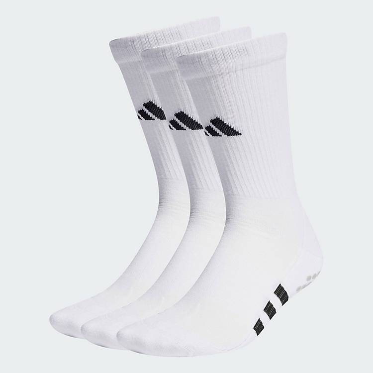 adidas Performance Cushioned Crew Grip Socks 3-Pairs Pack in white