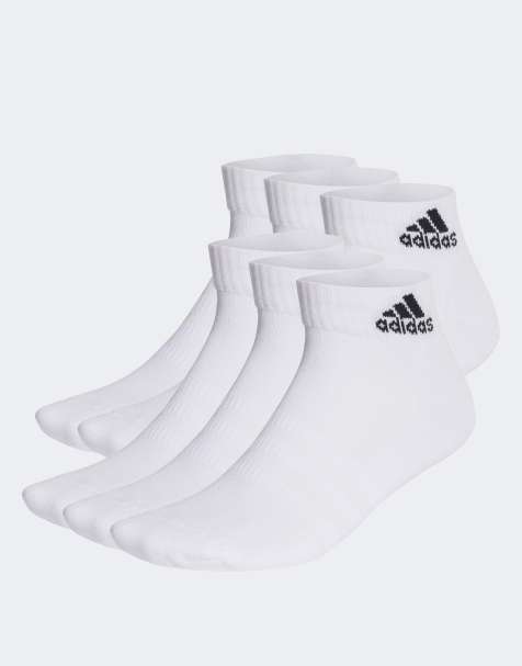 adidas Performance cushioned sportswear 6 pack ankle socks in white - view 1