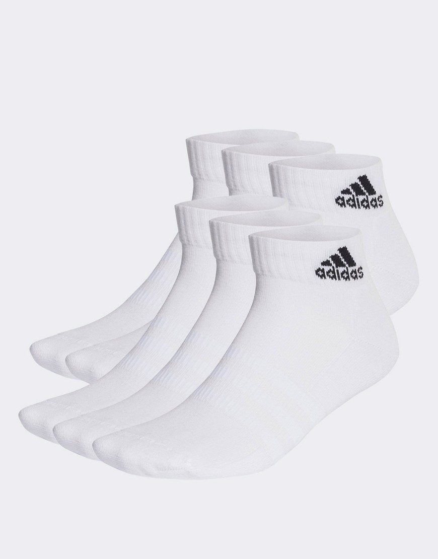 adidas Performance cushioned Sportswear 6 pack ankle socks in white