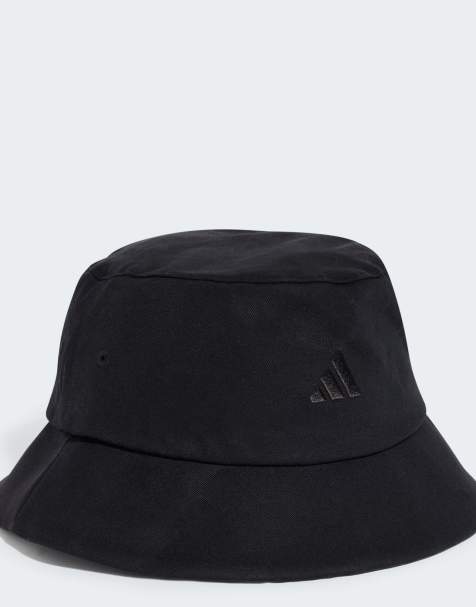 adidas performance 3-stripes bucket hat in black / white