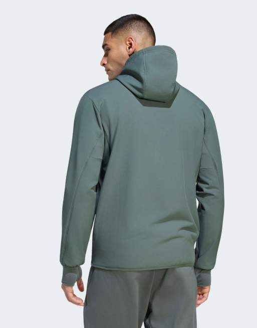 adidas performance D4t climawarm full-zip jacket in legend ivy | ASOS