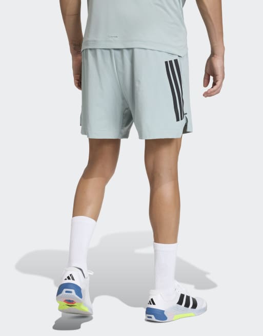 adidas performance - D4t Primelift - Pantaloncini color salvia wonder con 3 strisce, 2 di 4