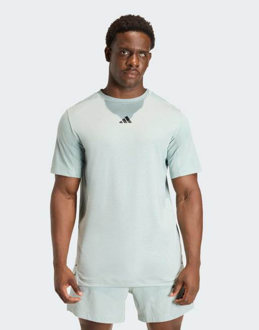 adidas performance - D4t Primelift - T-shirt color salvia con 3 strisce