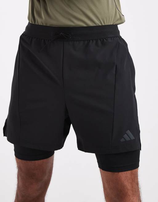 adidas Performance – D4t Workout – Czarne szorty sportowe 2-w-1, 2 z 5