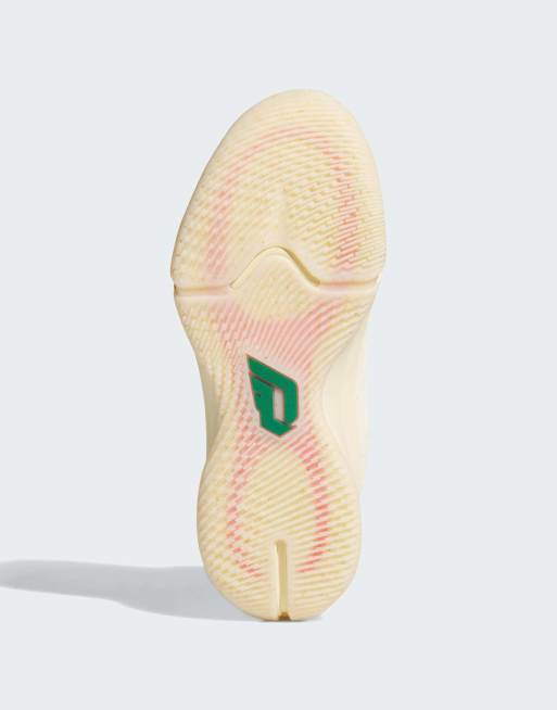 adidas performance – Dame 9 – Buty w kolorze waniliowym, czerwonym i zielonym, 3 z 4