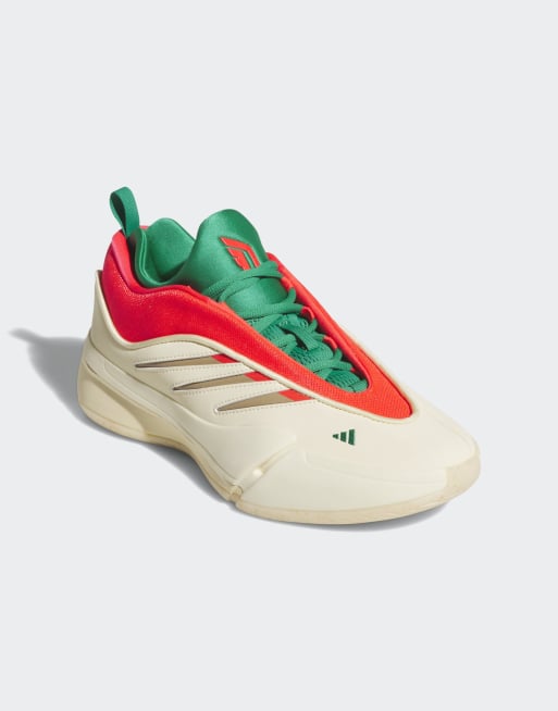 adidas performance – Dame 9 – Buty w kolorze waniliowym, czerwonym i zielonym, 4 z 4