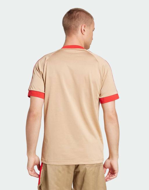 adidas Performance - David Beckham Originals - T-shirt beige magico con 3 strisce, 3 di 4